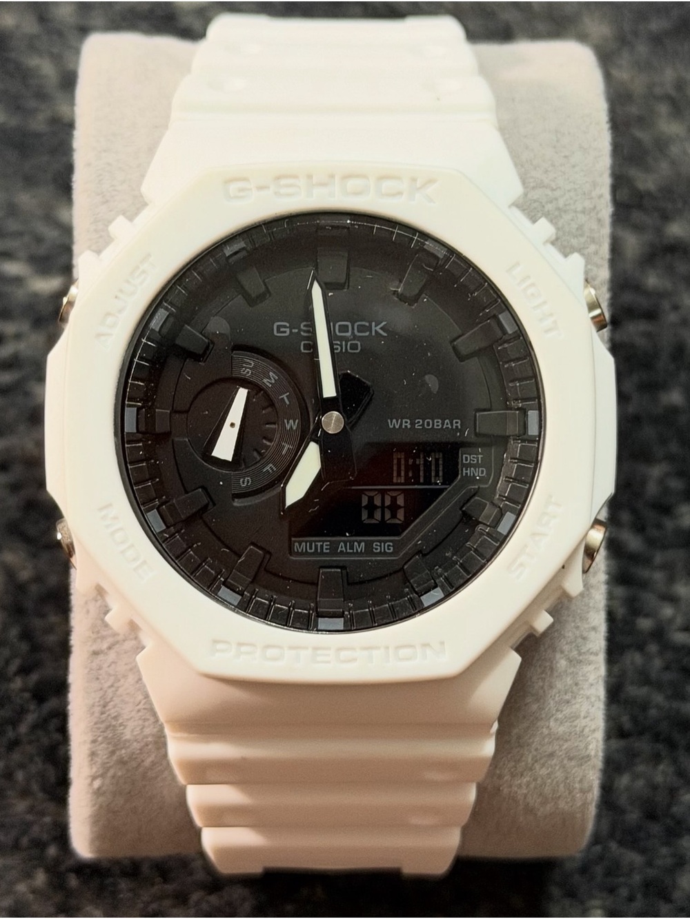 Casio G-SHOCK White Resin Black Dial Sport Watch